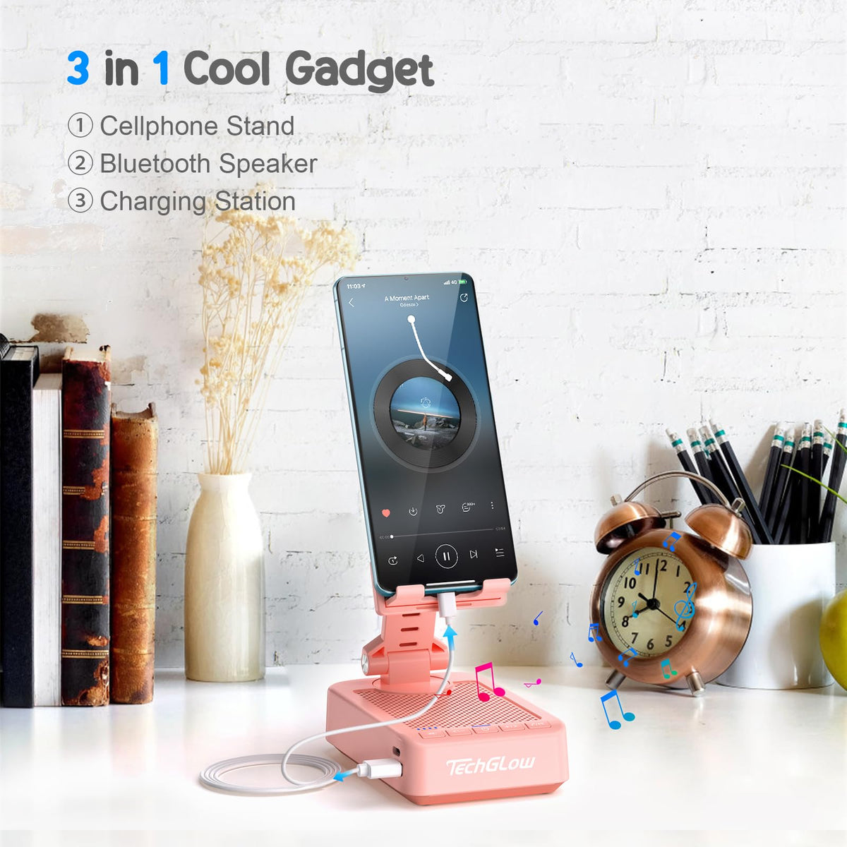 TechGlow folded compact profile, portable and travel-friendly benefit