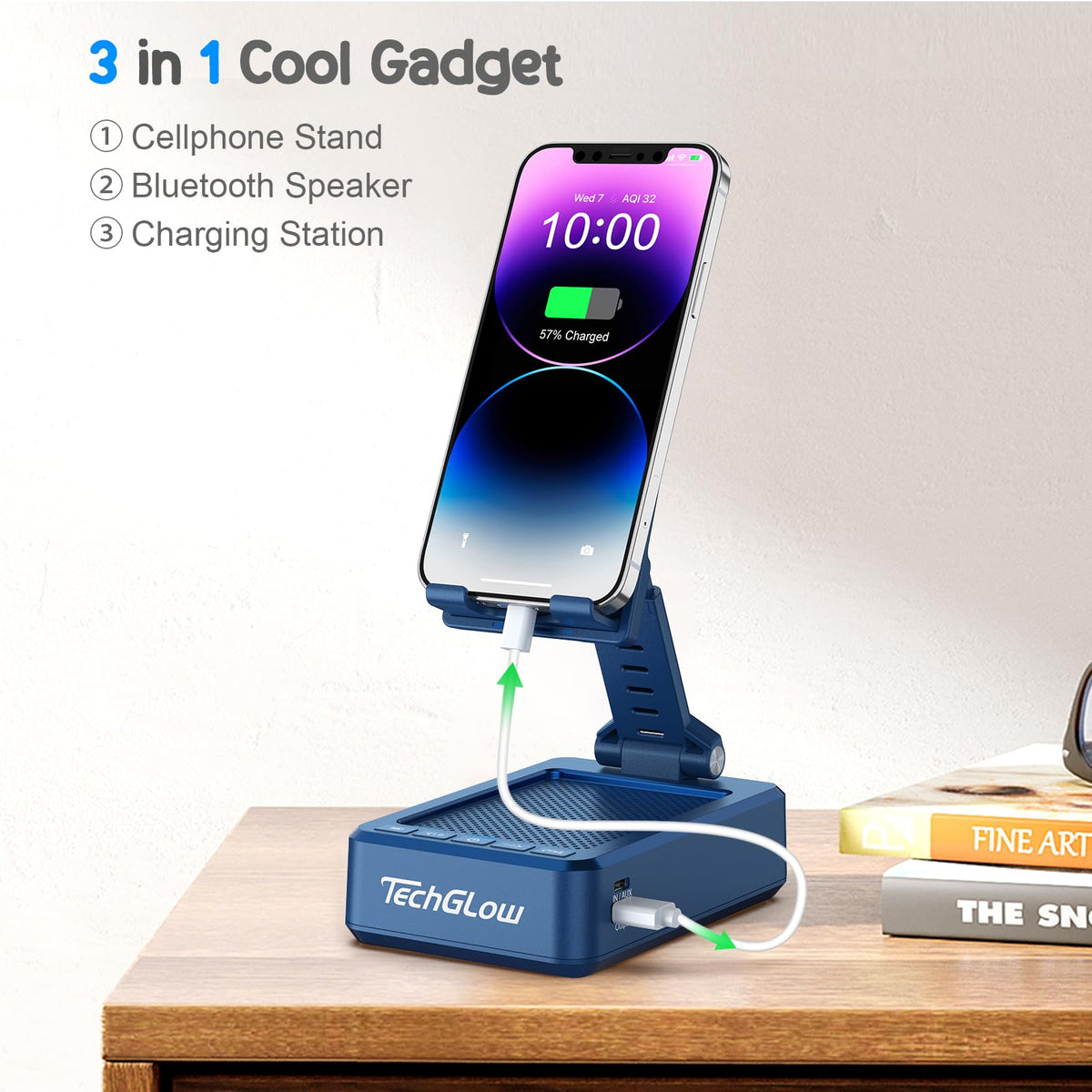 TechGlow folded compact profile for easy travel and storage