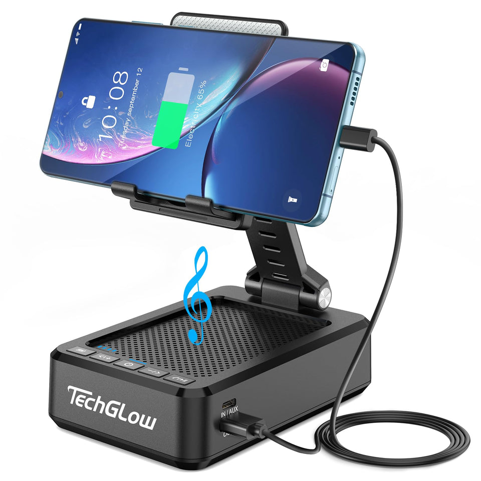 TechGlow front view folded showing compact portability and charging convenience