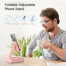 TechGlow with phone docked in landscape, clear audio for video watching