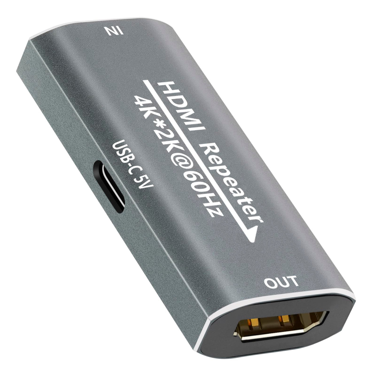 Techigher HDMI Booster front view highlights compact design for easy setup and placement.