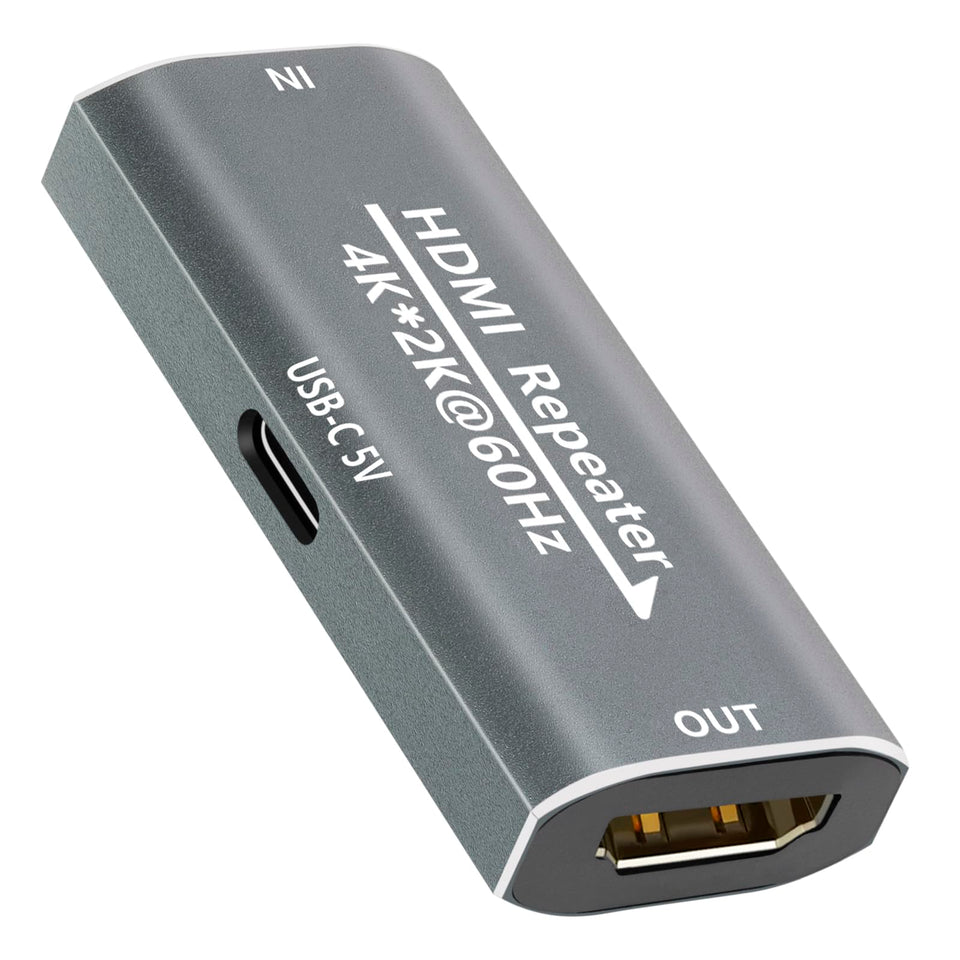 Techigher HDMI Booster front view highlights compact design for easy setup and placement.
