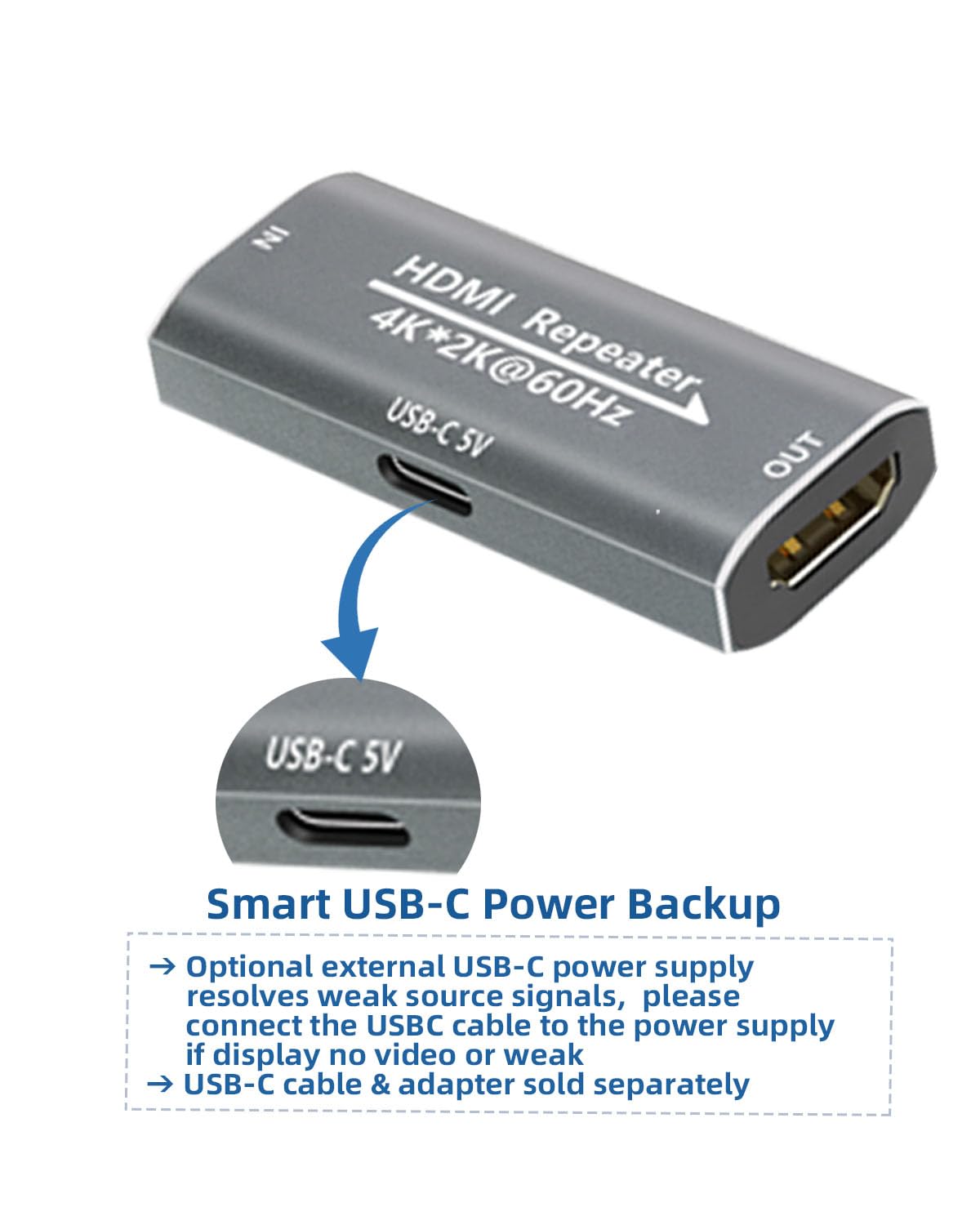 Techigher HDMI Booster connected to console and display delivering seamless 4K@60Hz transmission.