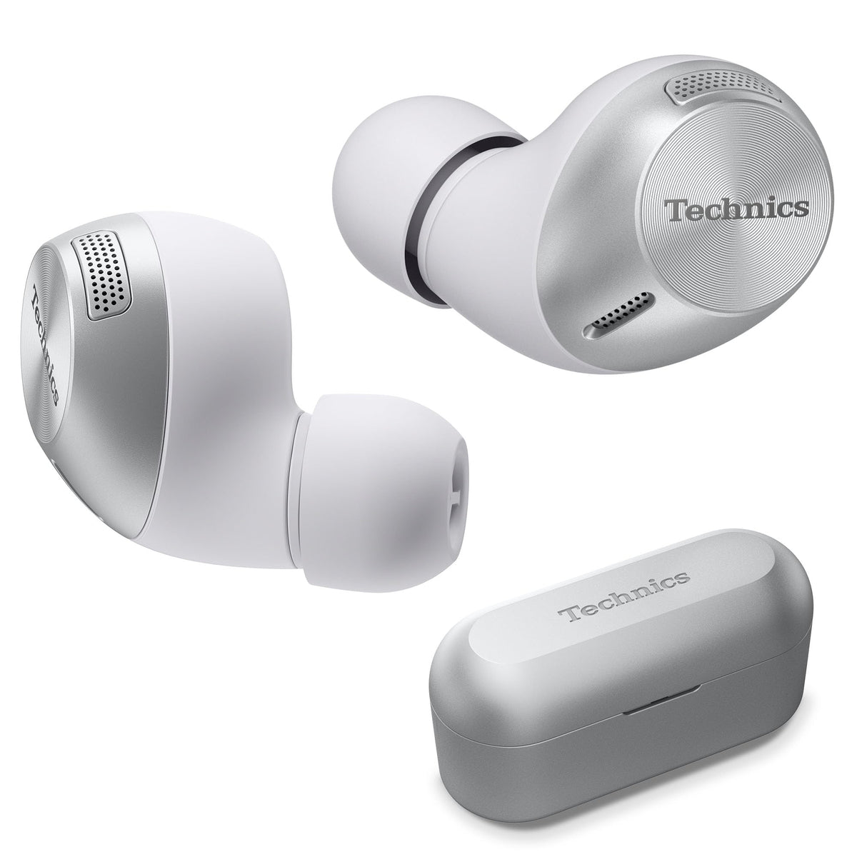 Technics AZ40M2 earbuds in-ear fit with silver case for comfortable listening