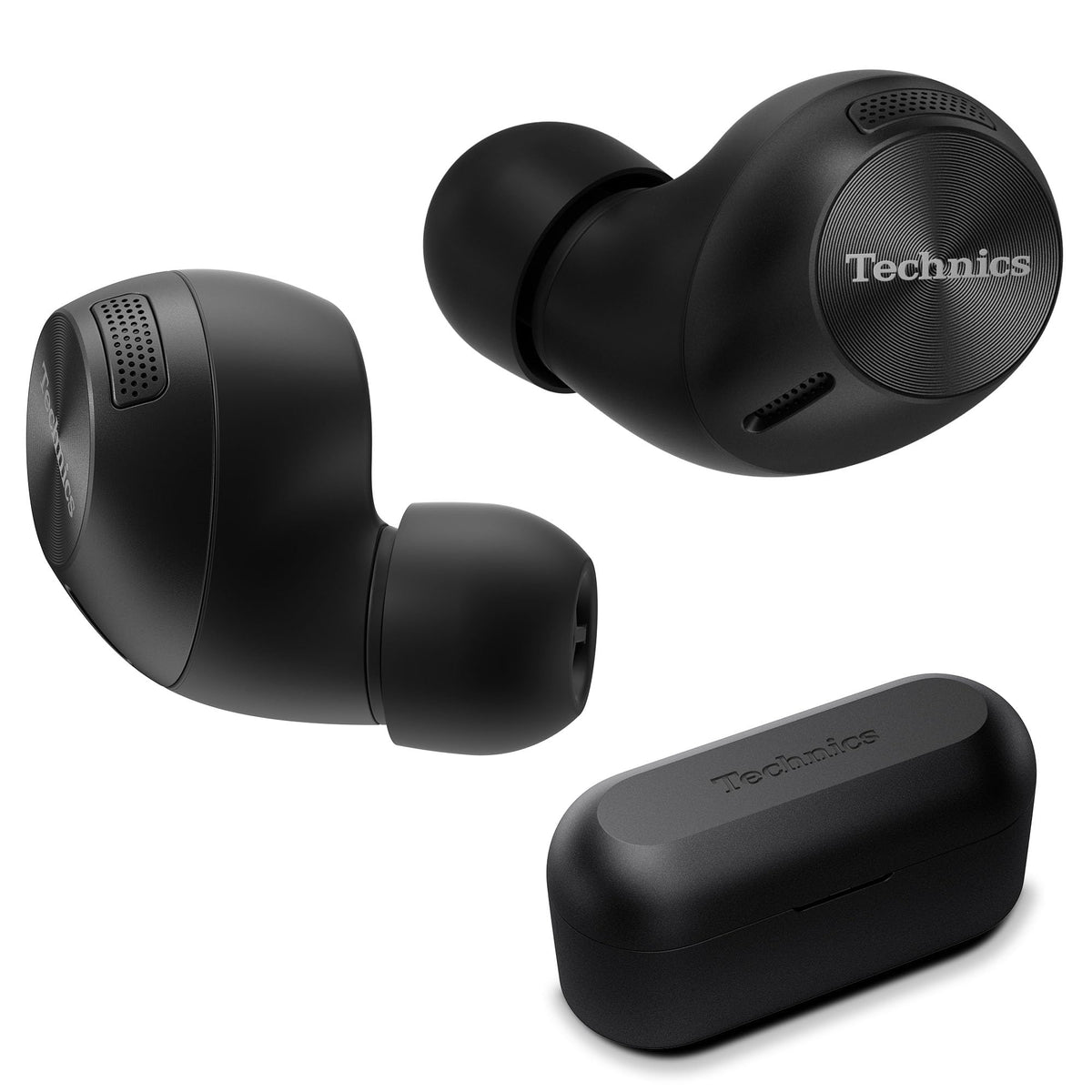 Technics AZ40M2 earbuds in case for safe charging on the go
