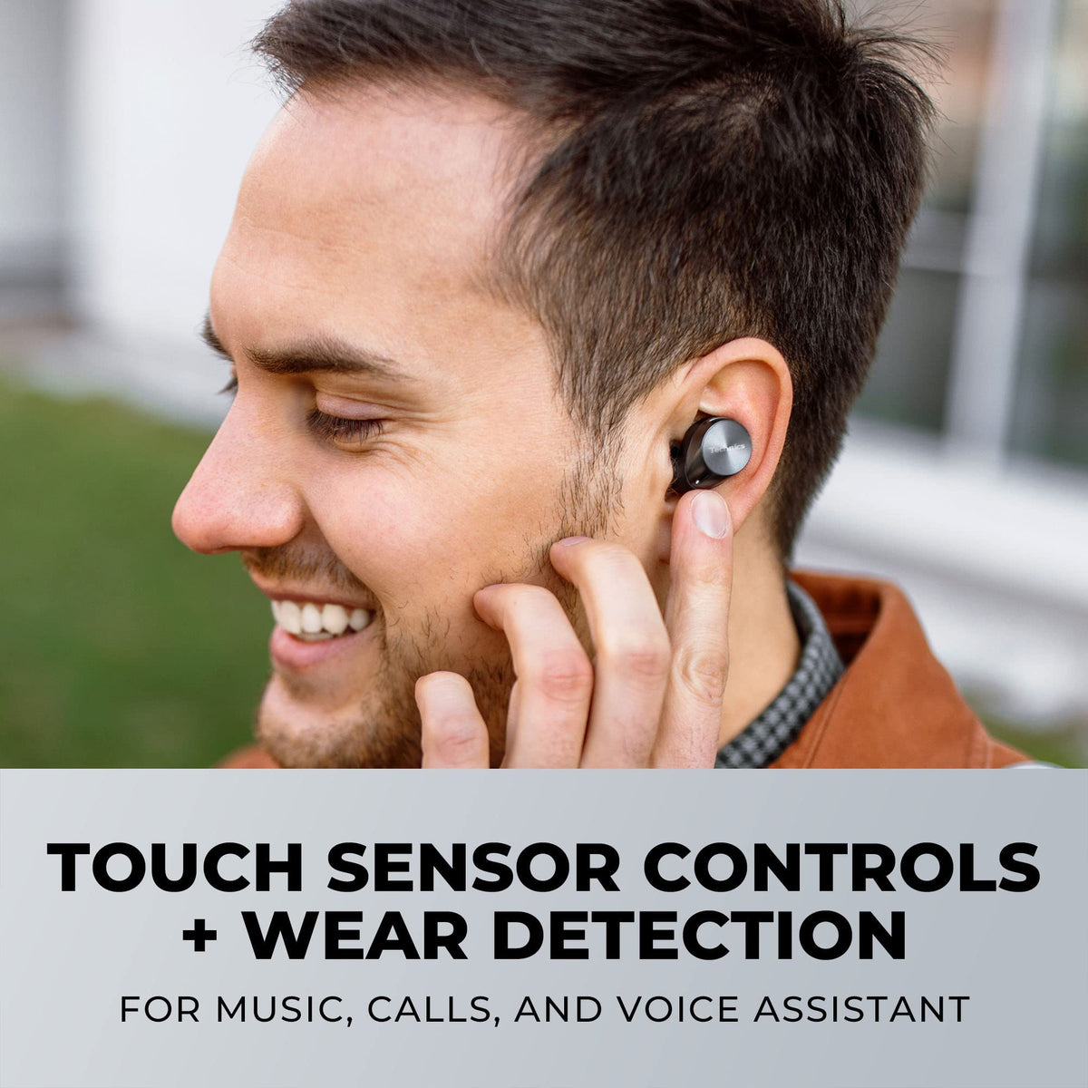 Technics AZ60M2 earbuds, three-device multipoint connectivity for seamless switching.