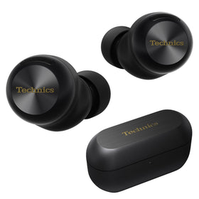 Technics EAH-AZ100 charging case showing portable power and convenient recharging