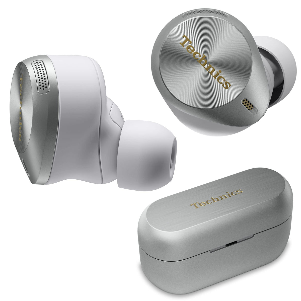 Technics EAH-AZ80-S case charging for wireless power on the go