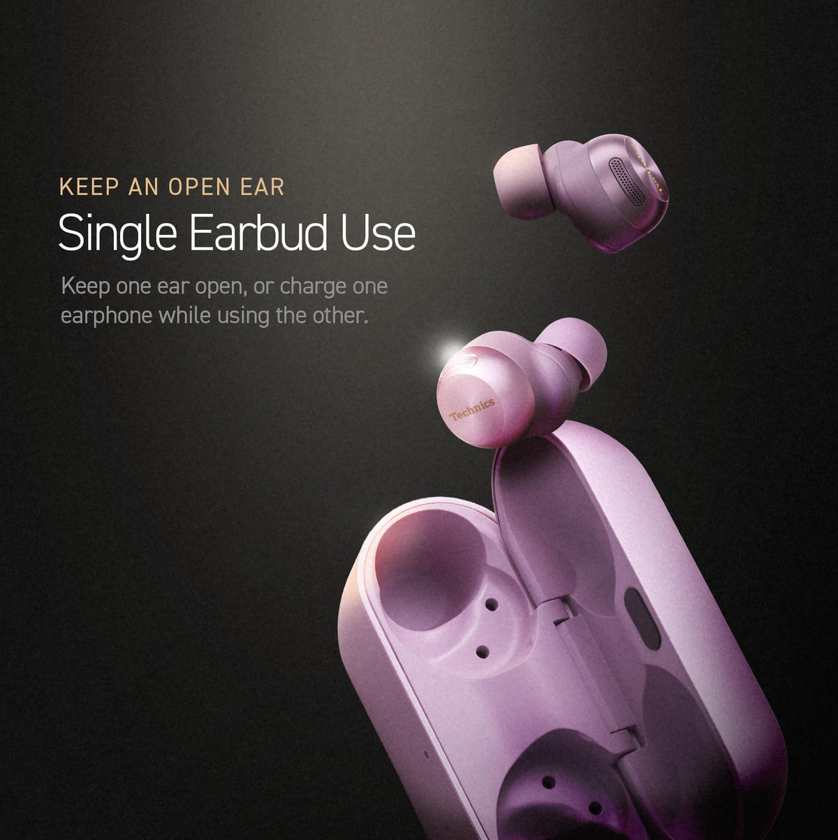 Technics EAH-AZ100-V Voice Focus feature for clearer calls in noisy environments.