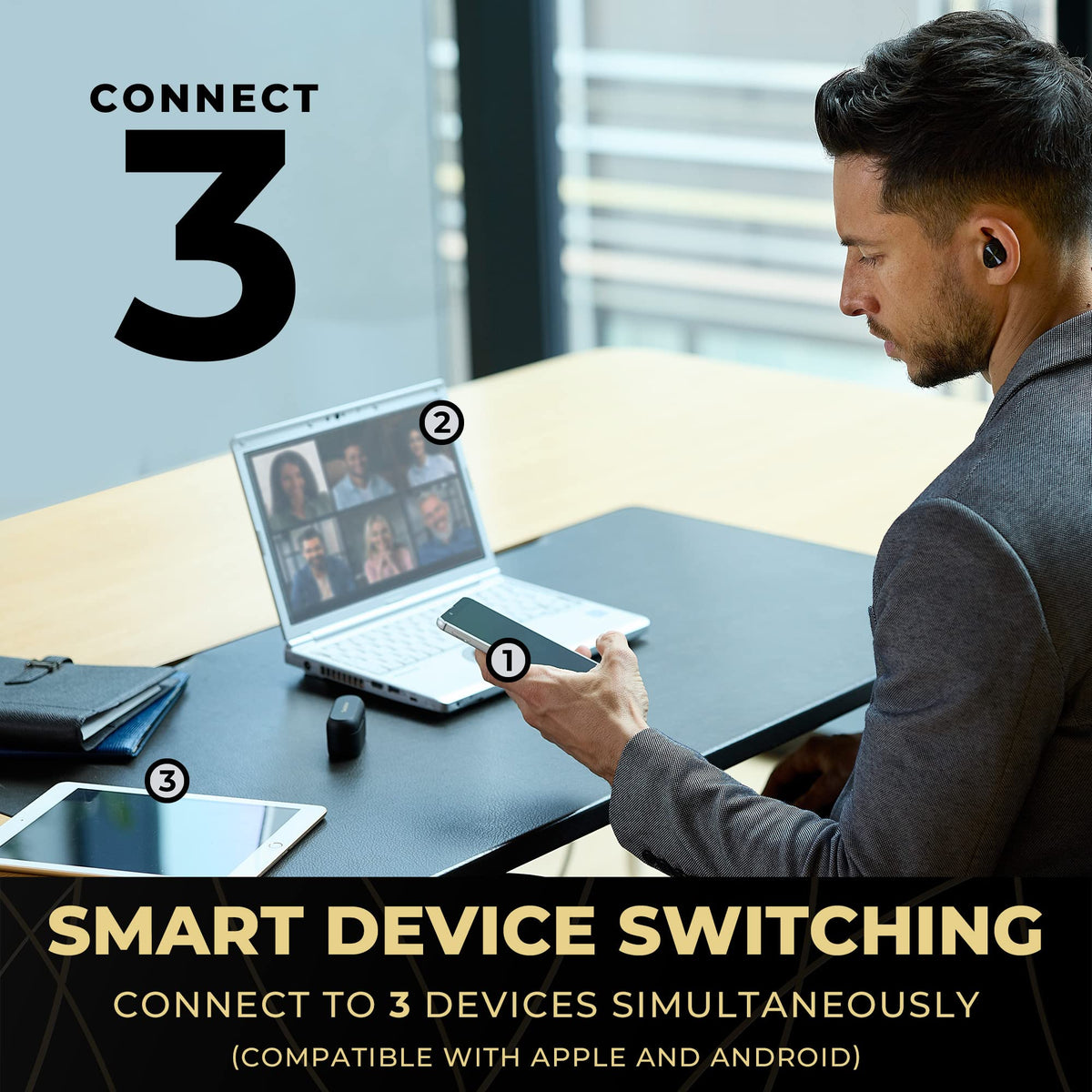 Technics EAH-AZ80-K JustMyVoice mics deliver clear calls in noisy environments