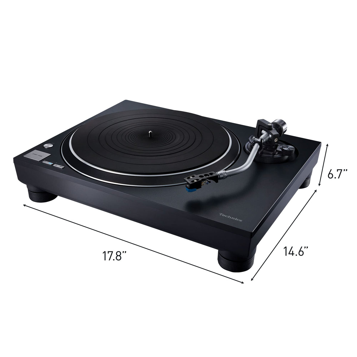 Technics SL-100C sturdy base and feet for stability.