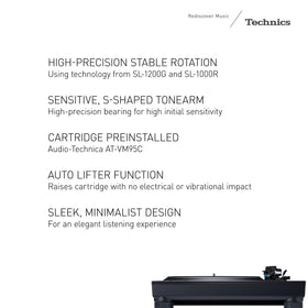 Technics SL-100C dustcover closed, sleek cabinet.