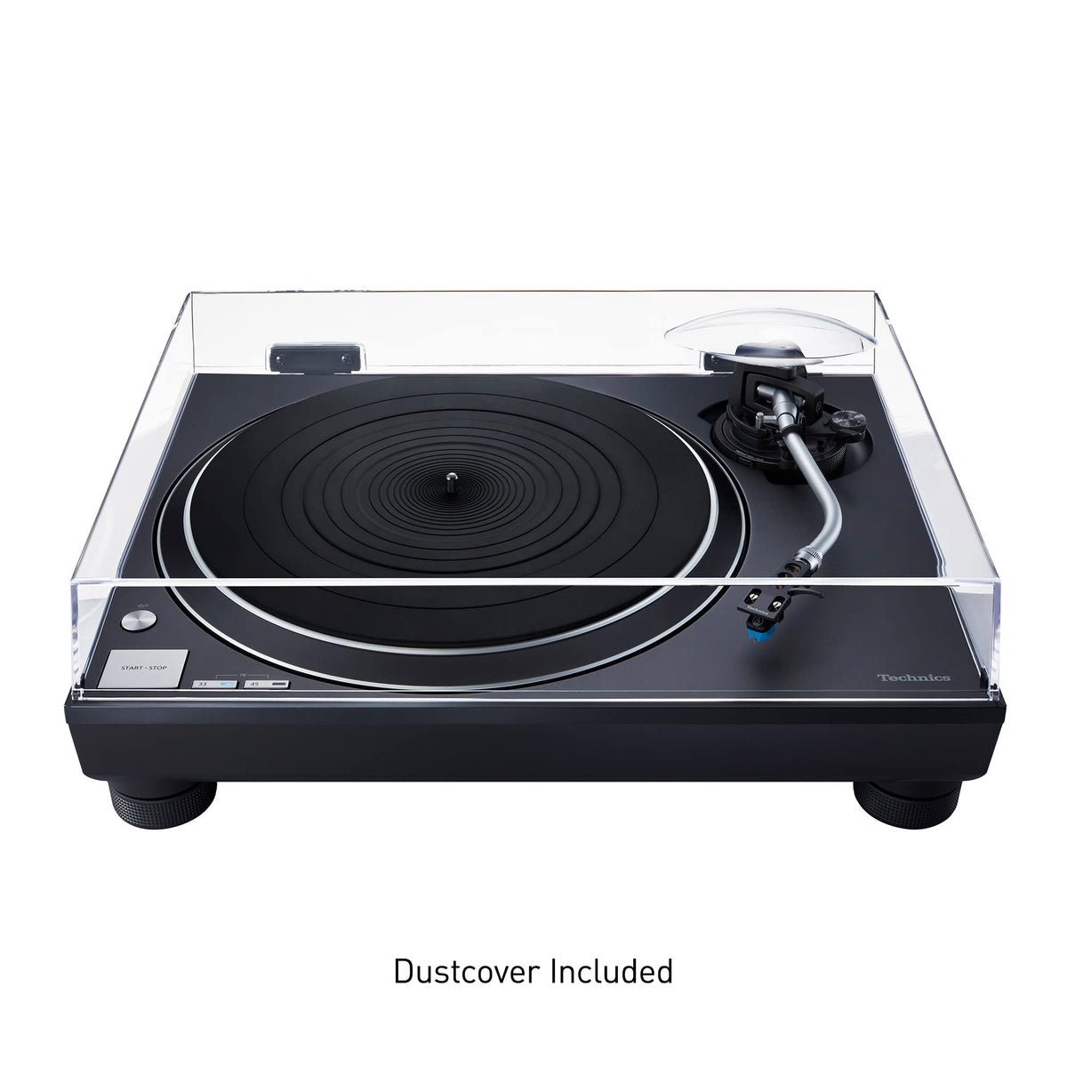 Technics SL-100C static-balanced S-shape tonearm overview.