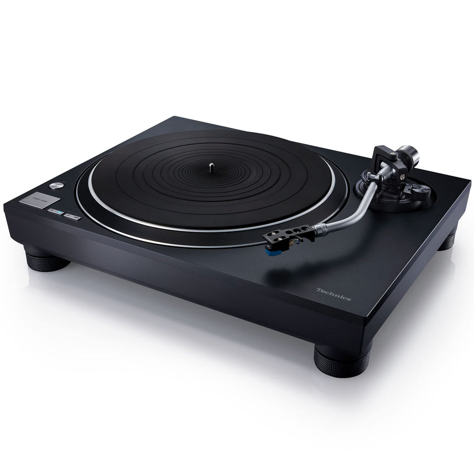 Technics SL-100C turntable top view shows precise layout.