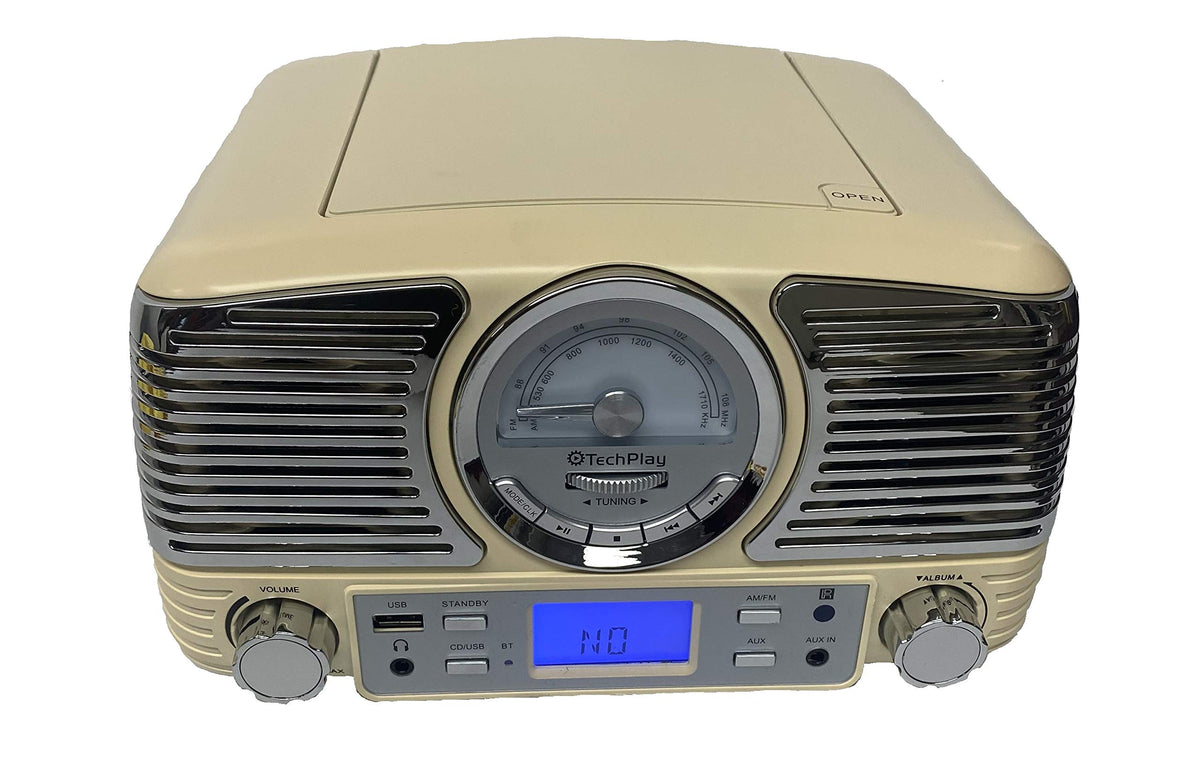 TechPlay QT62BT antique yellow finish adds vintage flair to retro-inspired listening spaces.