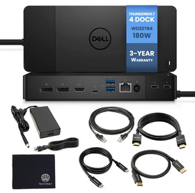 TechTray Dell WD22TB4 dock front view showing clean cable layout and ports