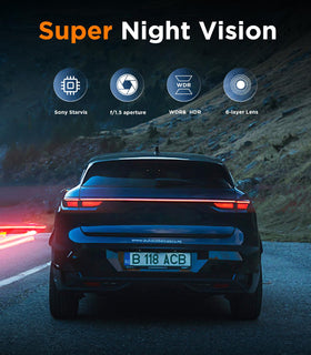 Tecival dash cam in car lifestyle scene providing continuous protection