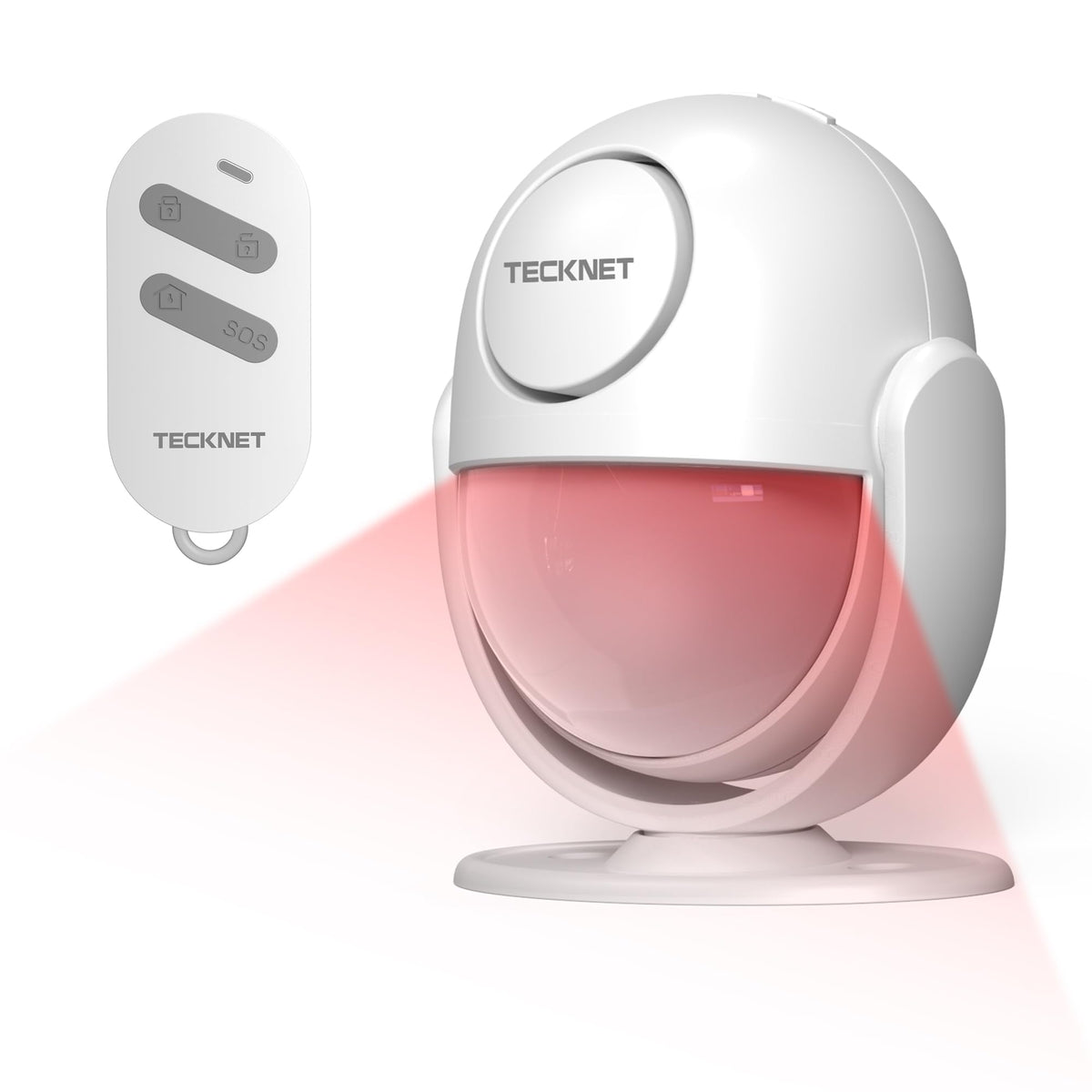 TECKNET 125dB alarm front view deters intruders with a loud siren.