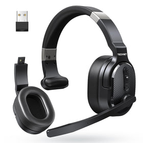 TECKNET front view showing headset and benefits of rugged design