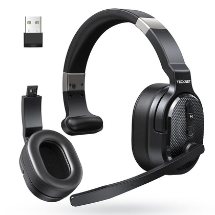TECKNET front view showing headset and benefits of rugged design