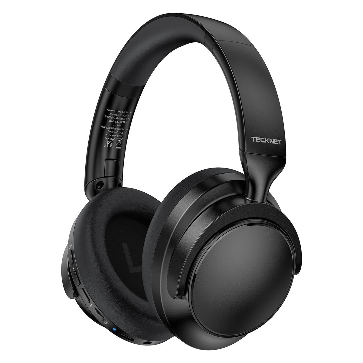 TECKNET front view showing matte black finish and brand logo, highlights premium build