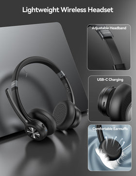 TECKNET padded ear cushion detail for all-day wearing comfort