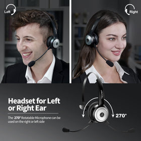 TECKNET headset worn by user at desk improving call clarity during meetings