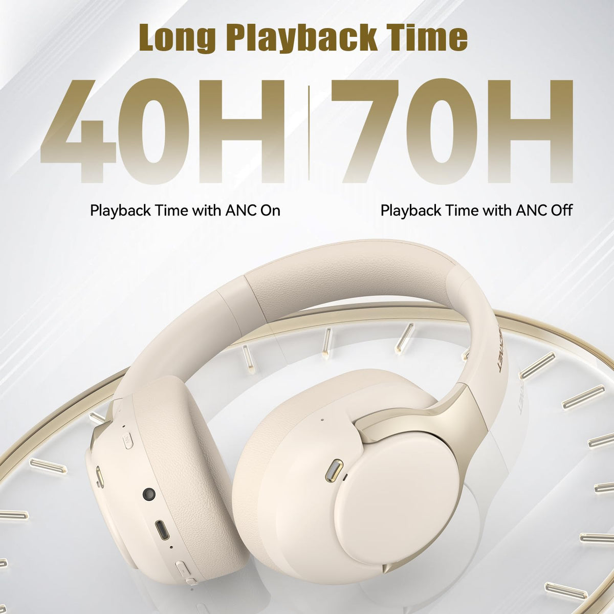 TECKNET 40mm drivers deliver detailed highs and rich mids.