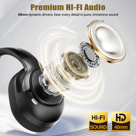 TECKNET Hybrid ANC headphones dual connectivity for seamless device switching.