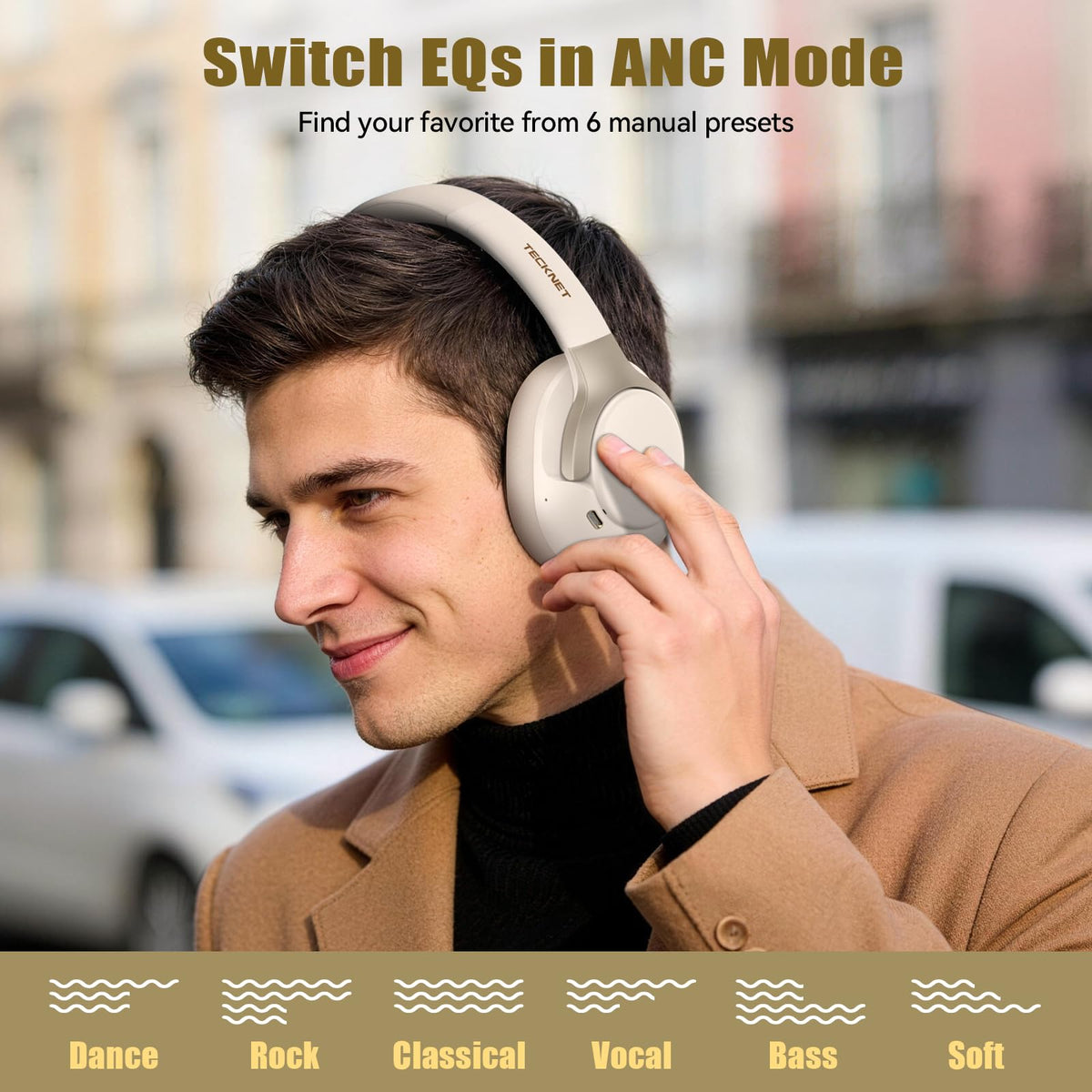 TECKNET six EQ modes tailor sound to your music style.