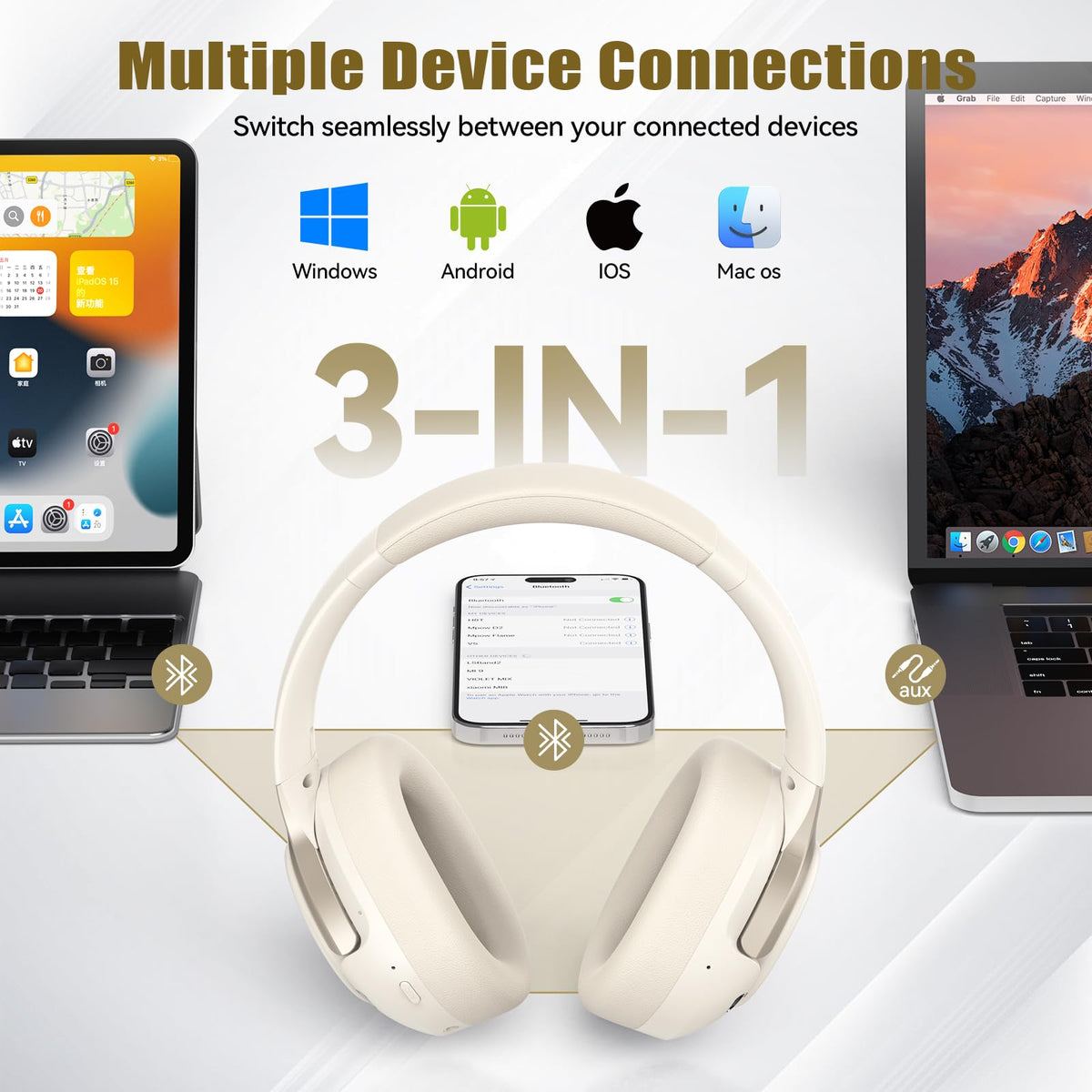 TECKNET headphones folded for compact storage during commutes.