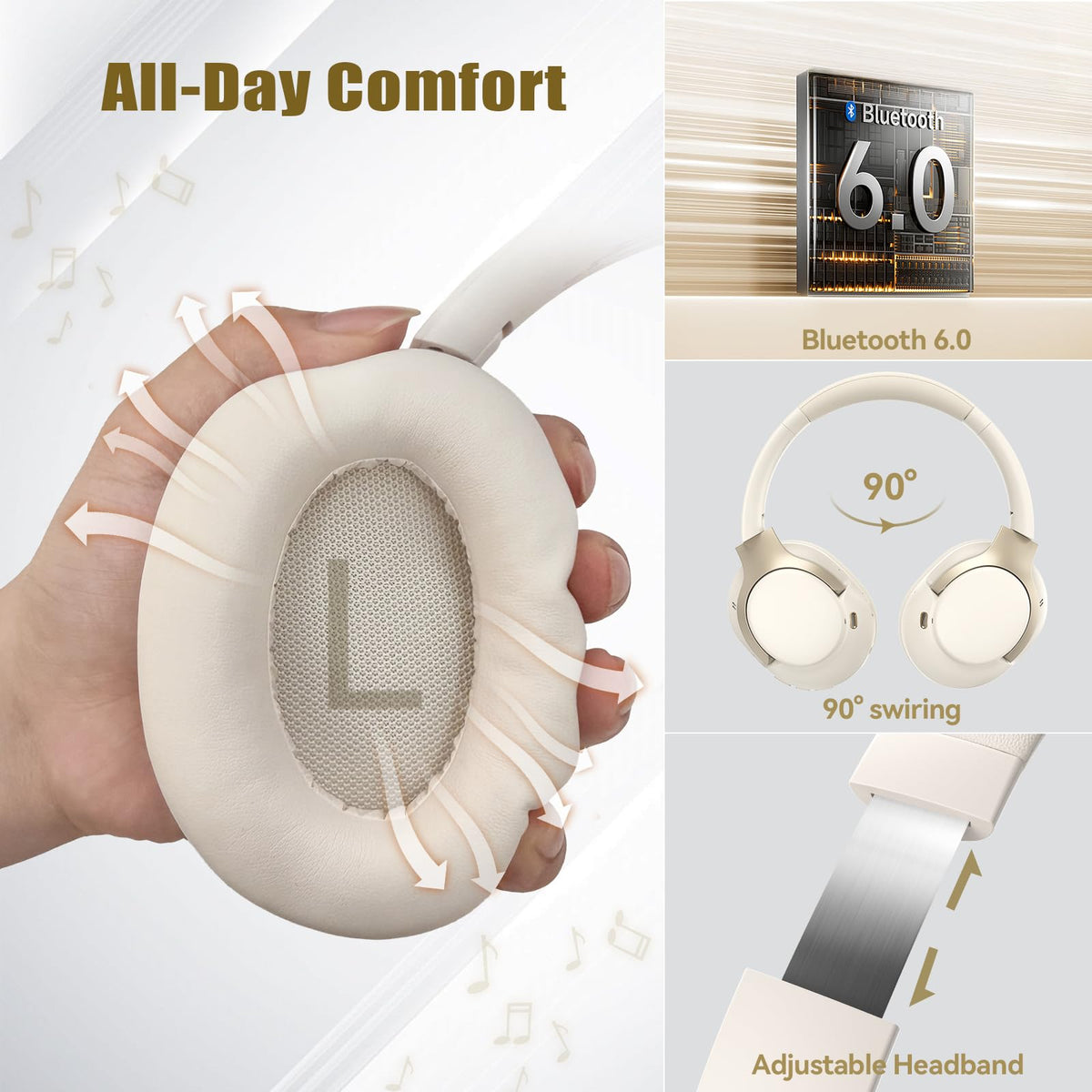 TECKNET memory foam cushions enhance comfort during extended wear.