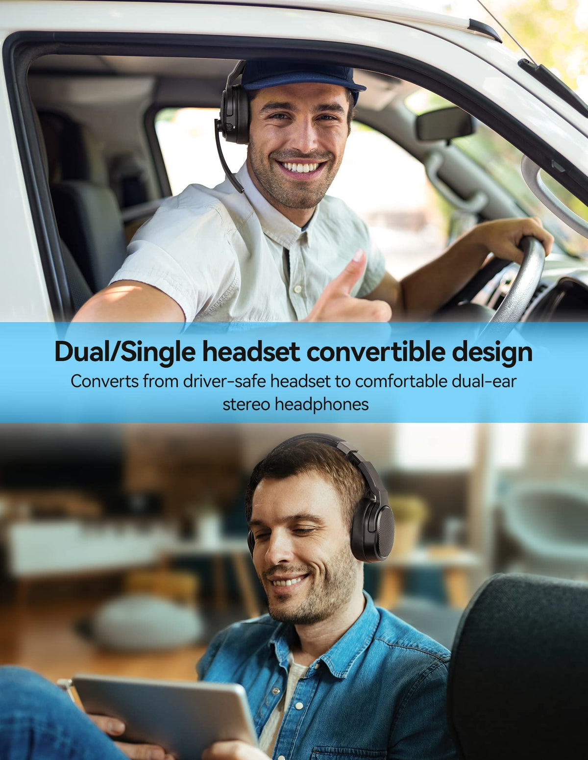 TECKNET worn in dual-ear mode demonstrating immersive audio benefit