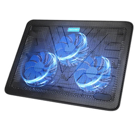 TECKNET laptop cooling pad with 3 fans, front view, keeps temps in check during gaming