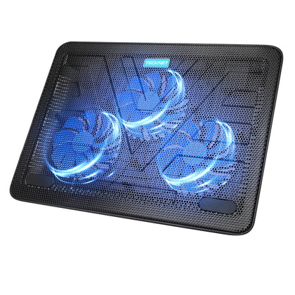TECKNET laptop cooling pad with 3 fans, front view, keeps temps in check during gaming