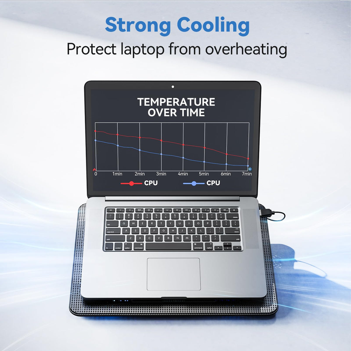 TECKNET cooling pad side profile, slim and portable for travel