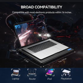 TECKNET compact portable design fits easily in a laptop bag.