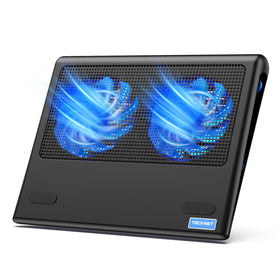 TECKNET laptop cooling pad front view with dual fans for targeted cooling.