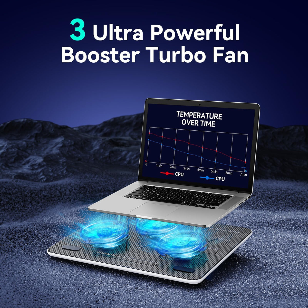 USB powered TECKNET cooling pad draws power from your laptop for quiet operation.