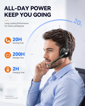 TECKNET single-ear open design keeps one ear alert while calling.