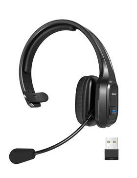 TECKNET front view of headset showing on-ear design and durable frame benefit clarity
