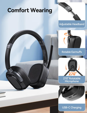 TECKNET headset with all-day comfort and lightweight design