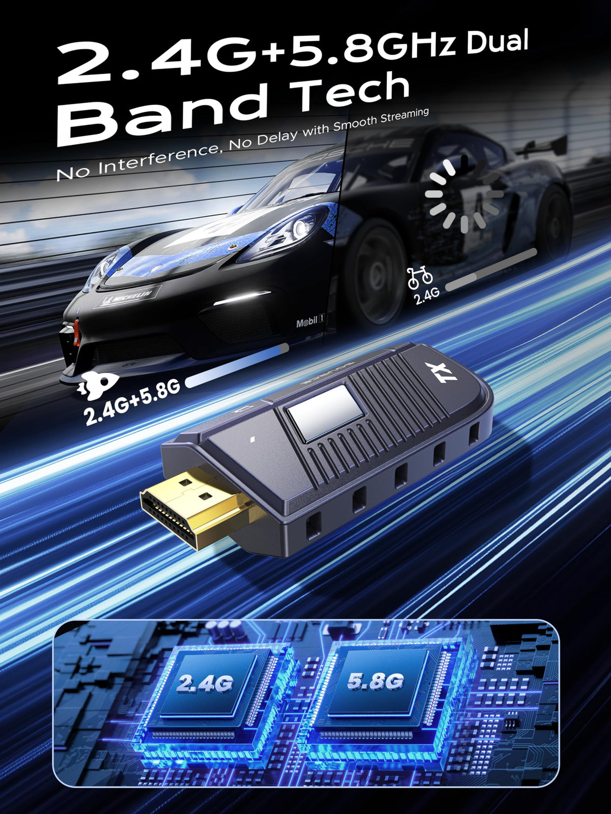 TeckyGem included HDMI adapters and cables for broad compatibility