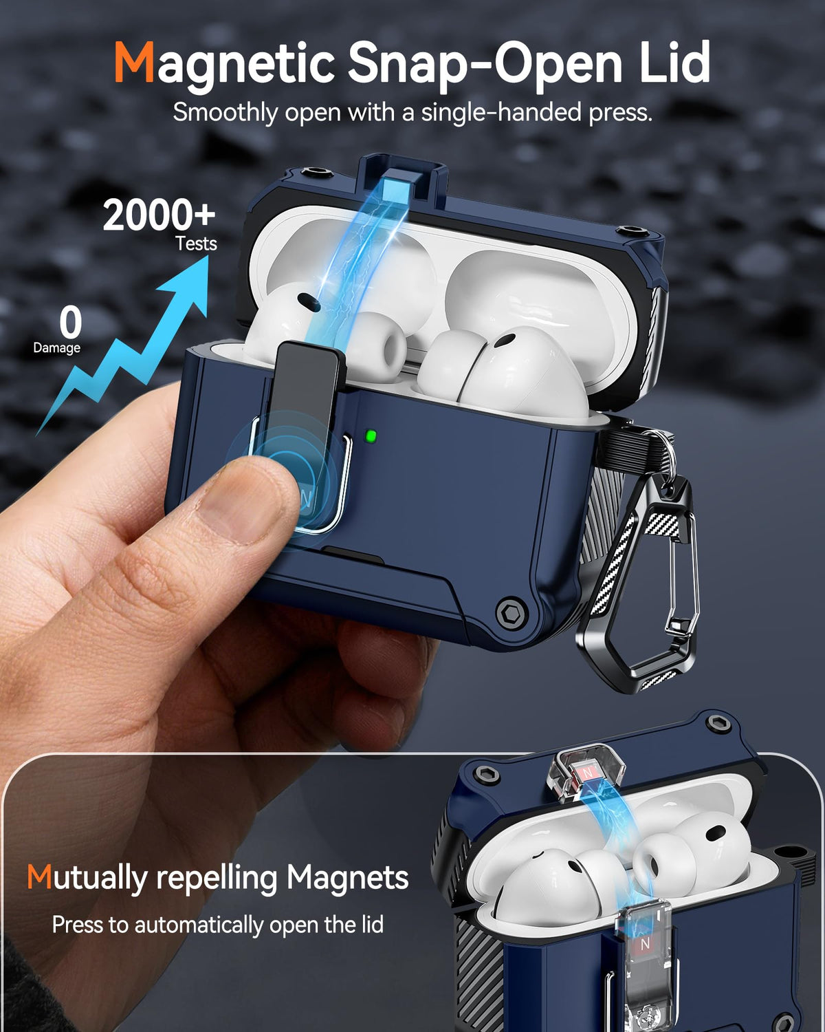 Tecolu AirPods Pro 3 Case features an invisible stand for hands-free viewing.