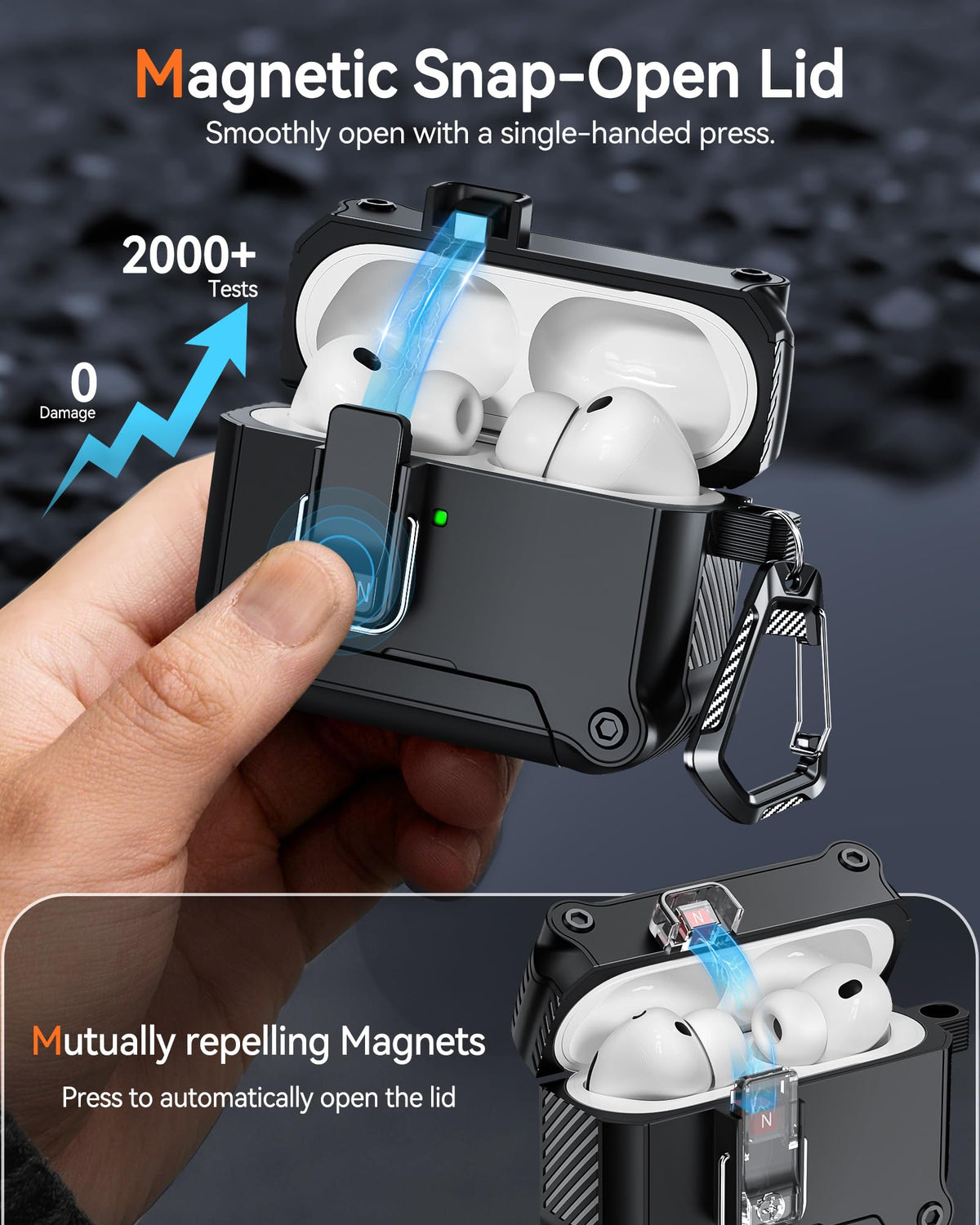 Tecolu AirPods Pro 3 case with hidden cleaning pen for easy maintenance