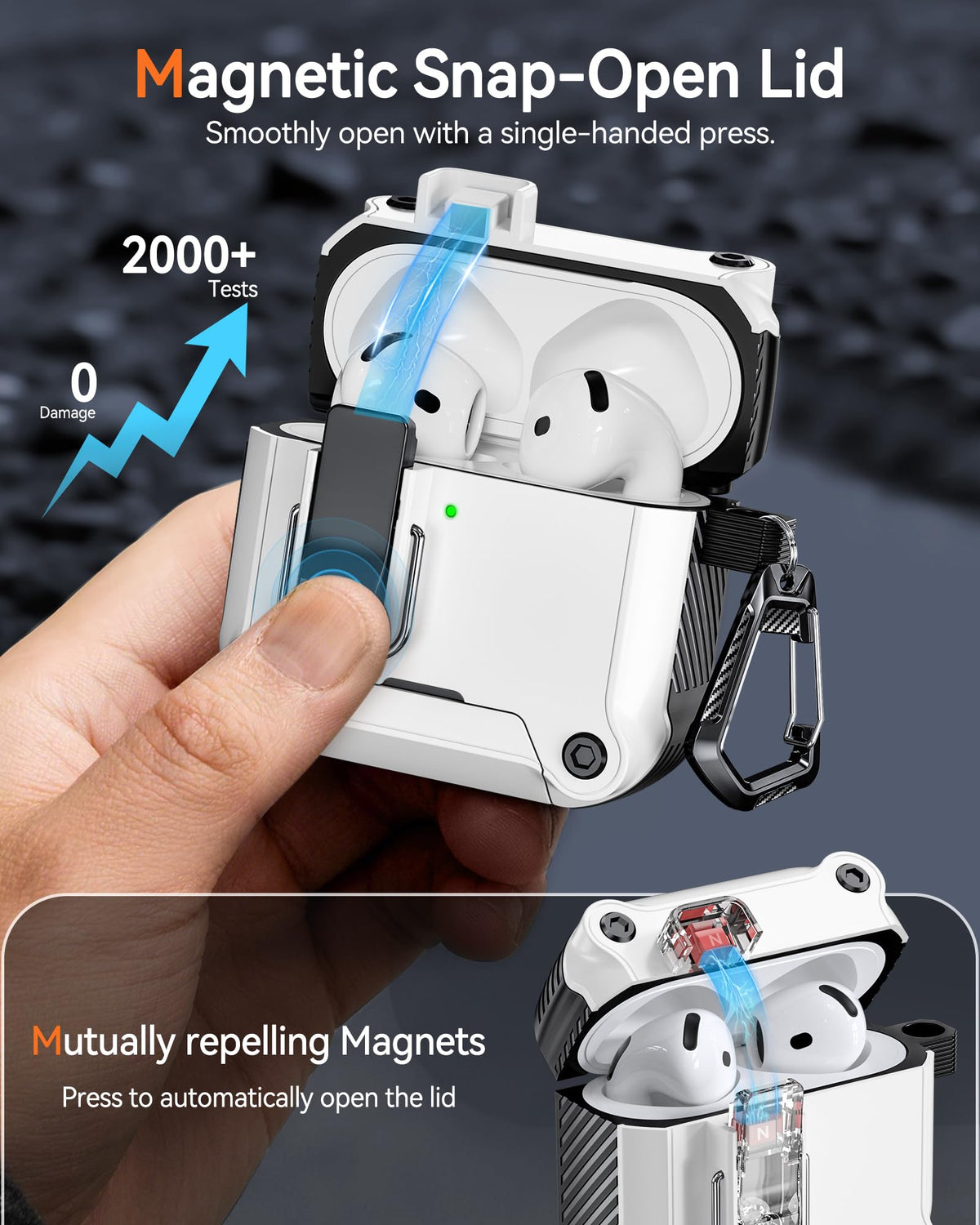 Tecolu AirPods 4 case is charging-friendly, supporting Lightning and Qi wireless charging.