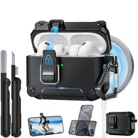 Tecolu rugged AirPods Pro 3 case with dual safety lock for secure transport