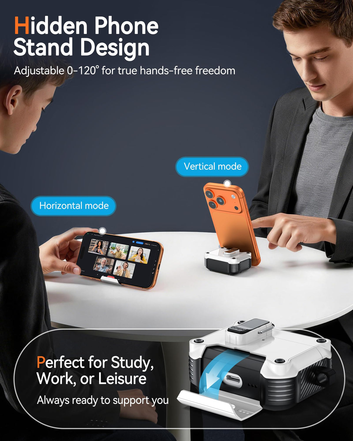 Tecolu AirPods 4 case with hands-free stand for easy viewing in any setting.
