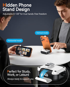 Tecolu AirPods 4 case with hands-free stand for easy viewing in any setting.