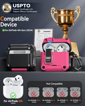 Tecolu rugged hard shell protects AirPods 4 from drops